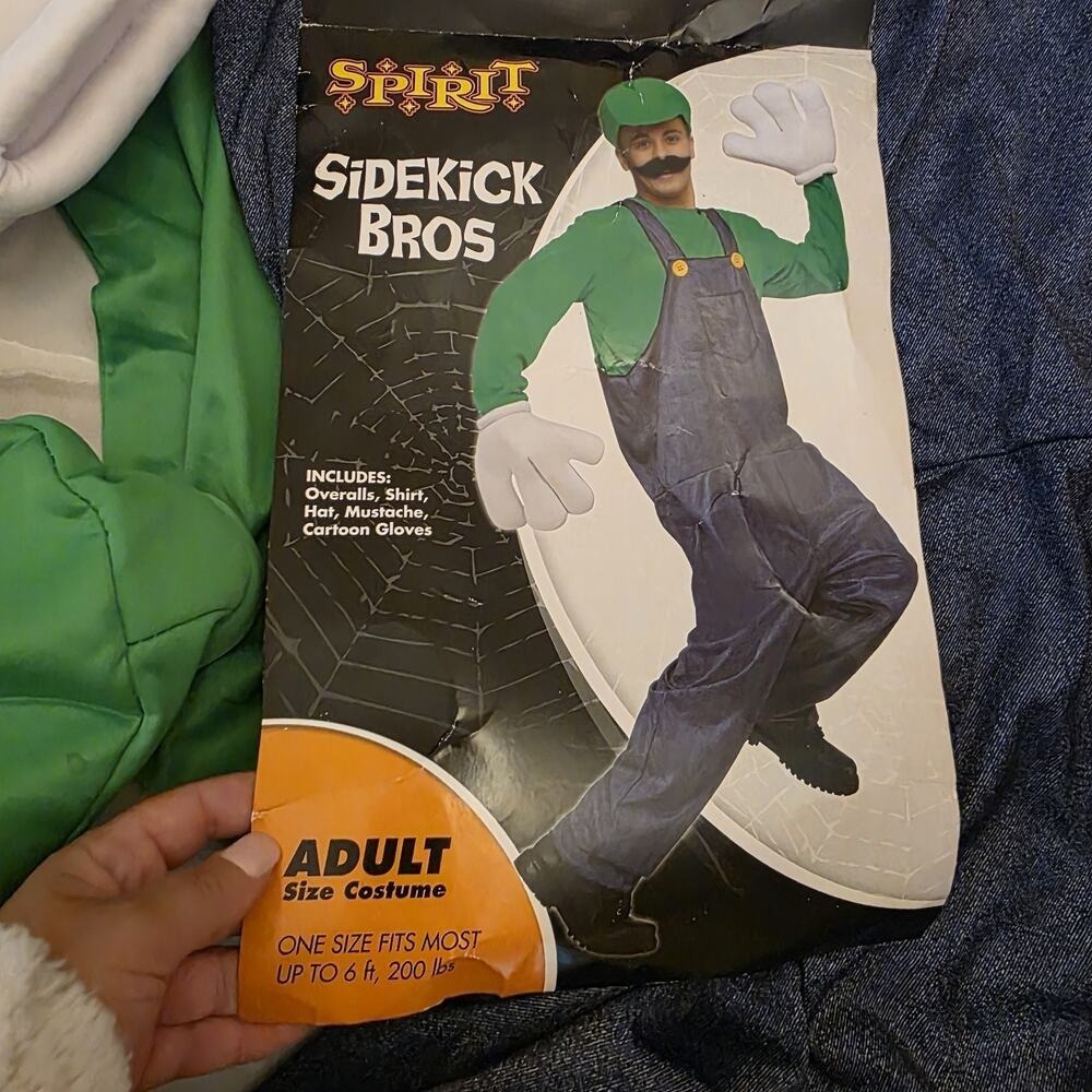 Super Mario Brothers Bros Luigi Adult Nintendo Video Game Costume - Large - Picture 13 of 16